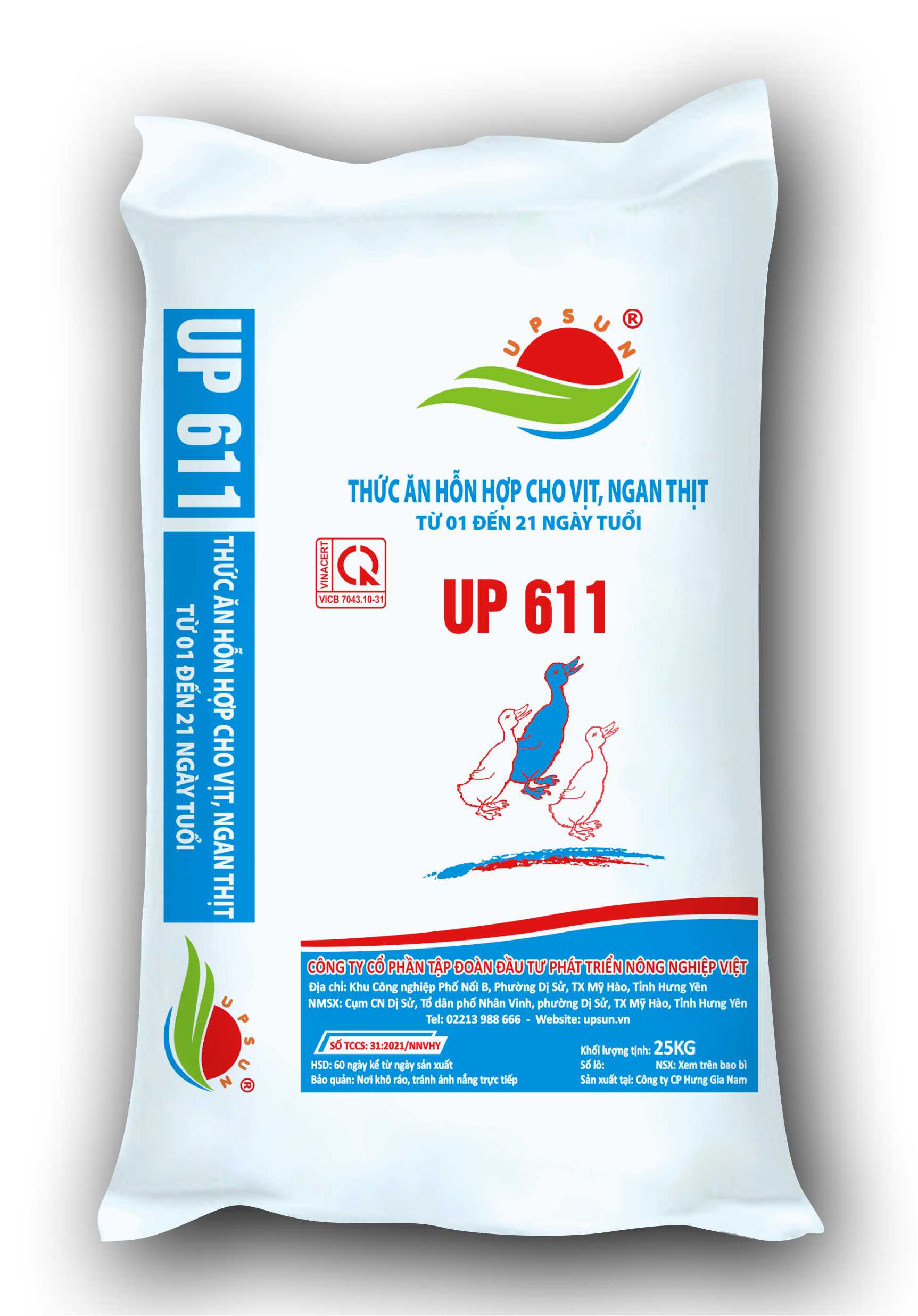Thức ăn hỗn hợp dành cho vịt, ngan thịt 