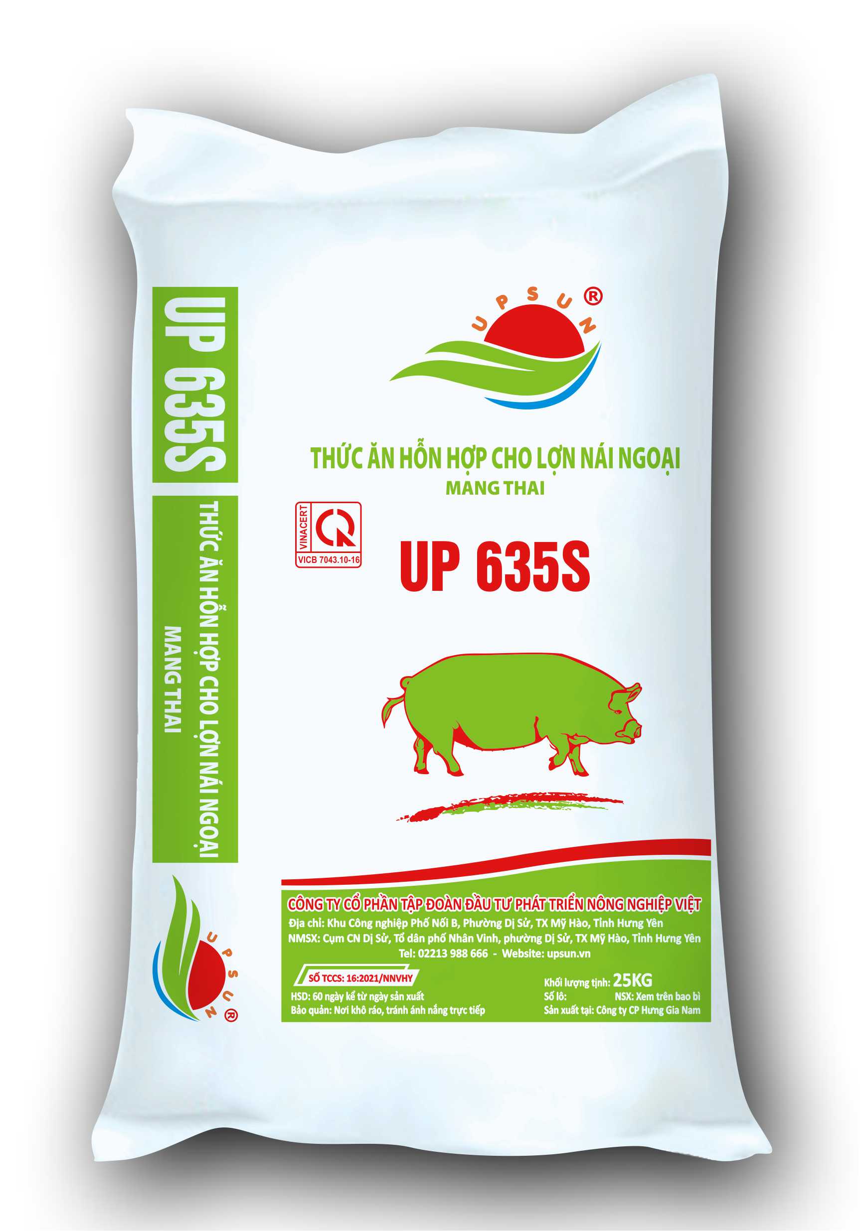 Hỗn hợp cho lợn nái ngoại mang thai UP635S